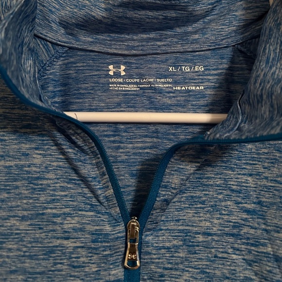Under Armour Men's Blue HeatGear 1/4 Zip Pullover Sweatshirt XL - Picture 4 of 4